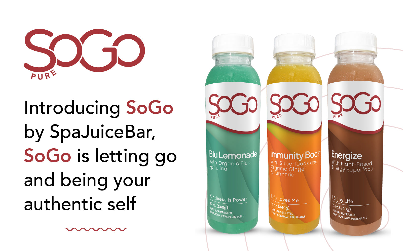 introducing SoGo by SpaJuiceBar ; Blu lemonade, Immunity Boost and Energize